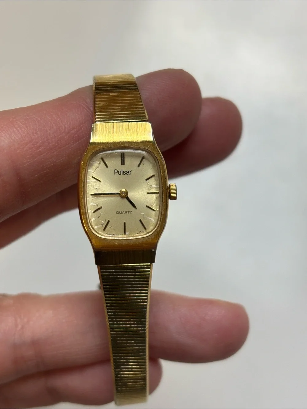 Pulsar‎ Gold Tone Ladies Quartz Bracelet Watch vtg